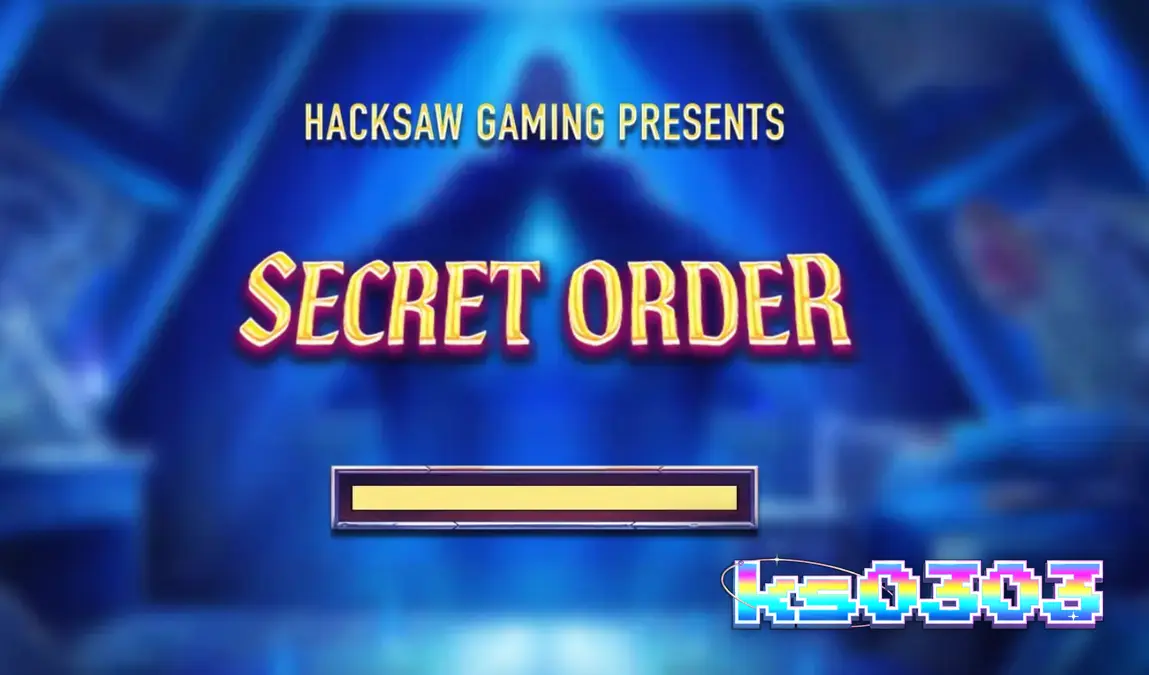 Tampilan visual slot Secret Order dengan simbol okultisme dan grid misterius